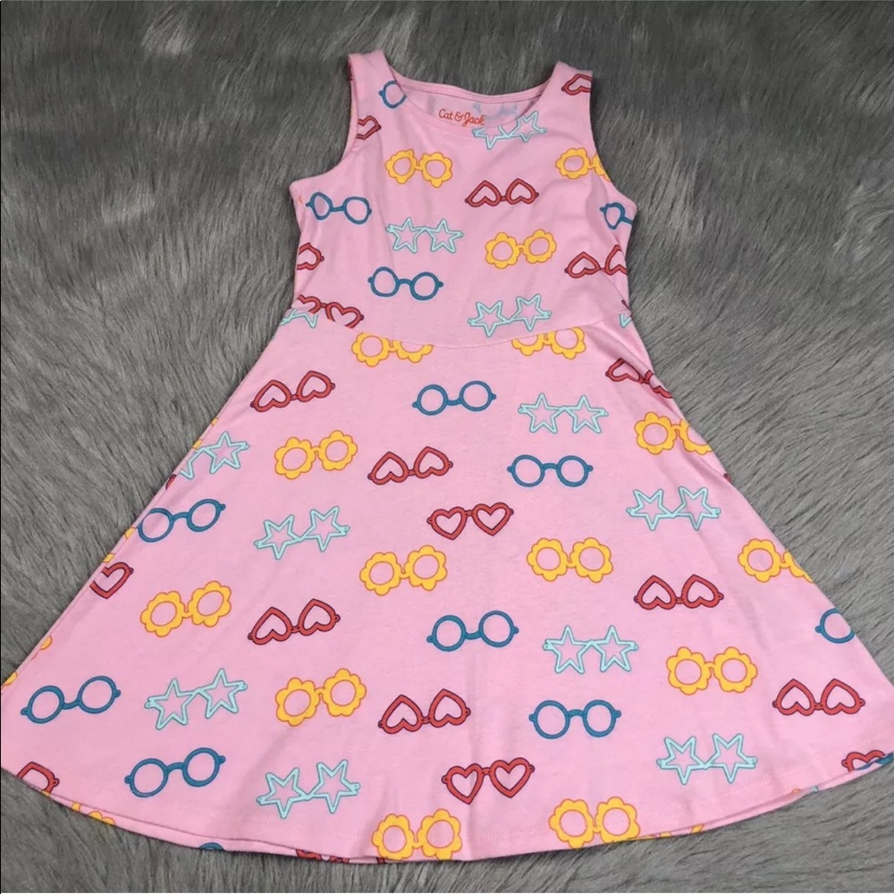 Cat & Jack XS 4/5 Pink Sunglasses Sleeveless Dress